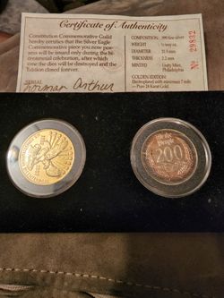 1987 US Constitution Bicentennial 1/2 oz Silver Rounds w/COA