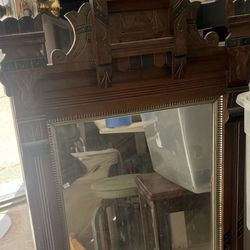 Antique Victorian One Of A Kind Beveled Wall Art Mirror