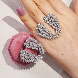 angel wings ring, 925 silver.