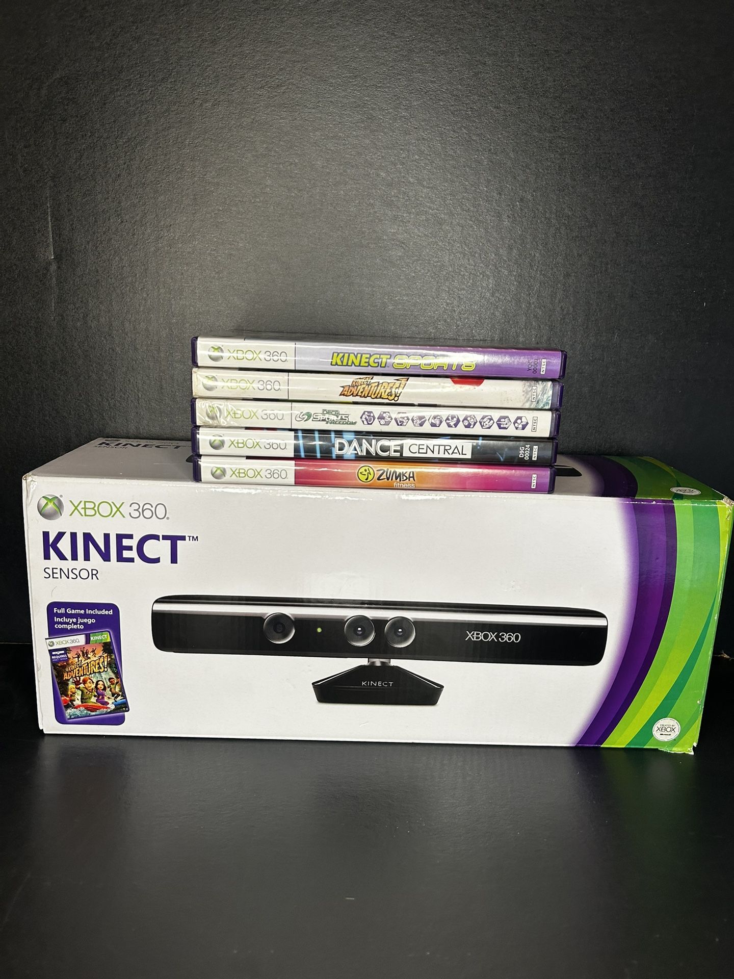 Microsoft Xbox 360 Kinect Sensor Bar with Games Bundle TESTED