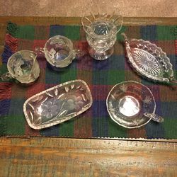 Various Cut or Leaded Glass Serving Dishes & Vase — Priced Separately 