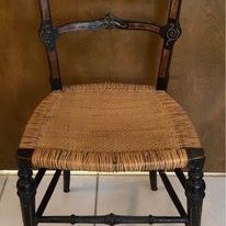 Vintage lightweight chair with rush and cane seating