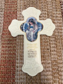 Angel Cross Wall Decor "All Things Bright and Beautiful “