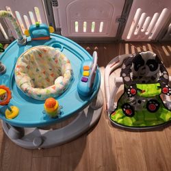 Baby Walker, Bouncer & Activity Center & Foldable Baby Chair With Toys