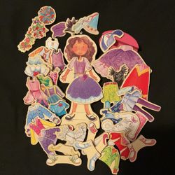 Violet Wooden Dress-up Doll