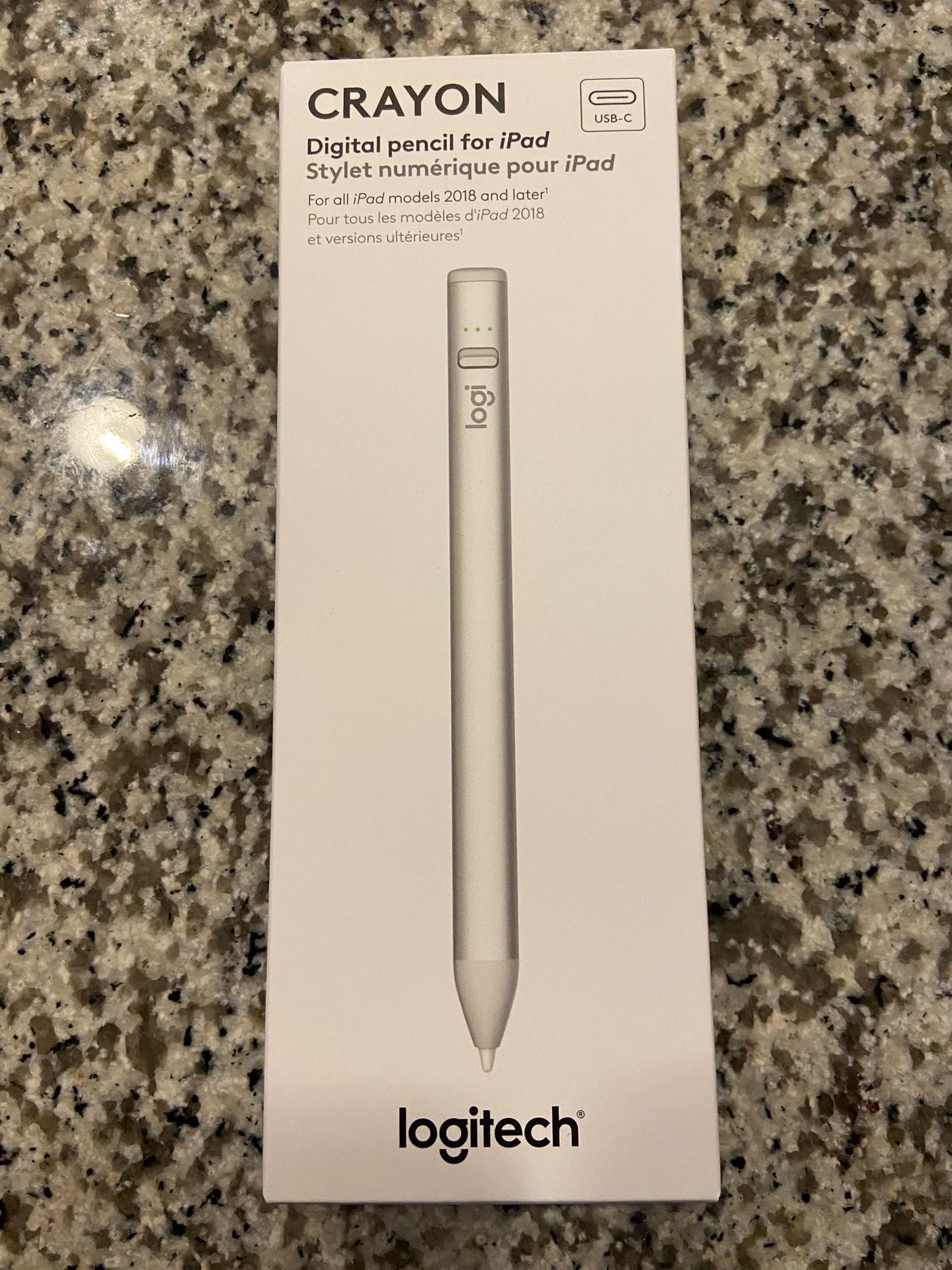 Logitech Crayon Digital Pencil for Apple ipad 2018 and newer - grey - Brand new  