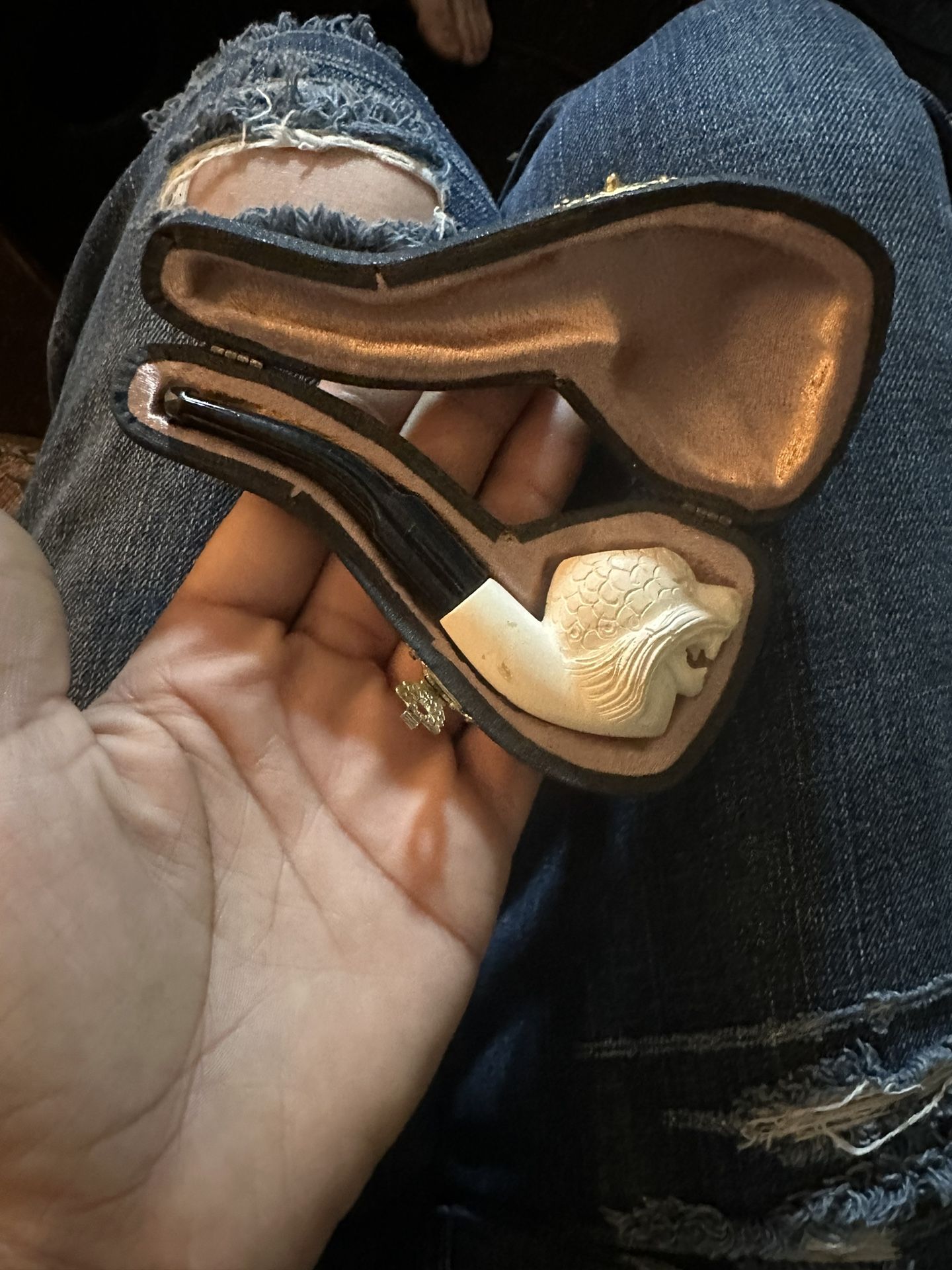 Vintage Tobacco Pipe With Case