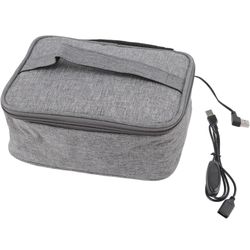 Black Mini Heated Lunch Bag, USB Portable Food Warmer Box, Electric Warmer Heater Lunch Box for Office Travel Gym