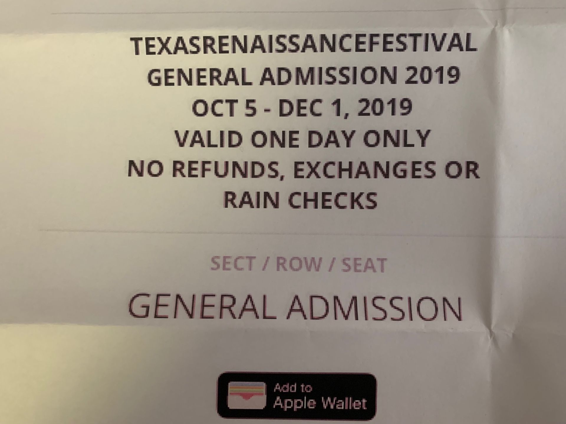 I am trying to help some friends sell2 tickets to the Texas Renaissance Festival in Houston