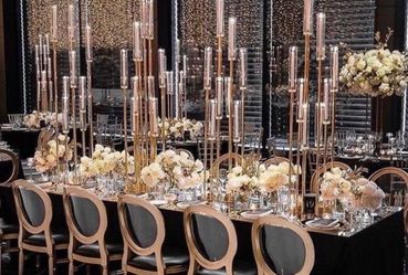 gold centerpiece candle holder 10 pieces available