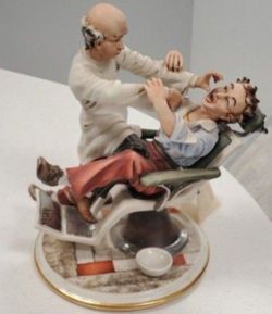 Authentic Capo di Monte Italian Dentist Porcelain Statue