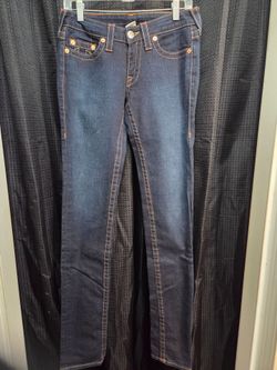True religion, womens jeans,  dark denim. Skinny Straight bootcut, size 27