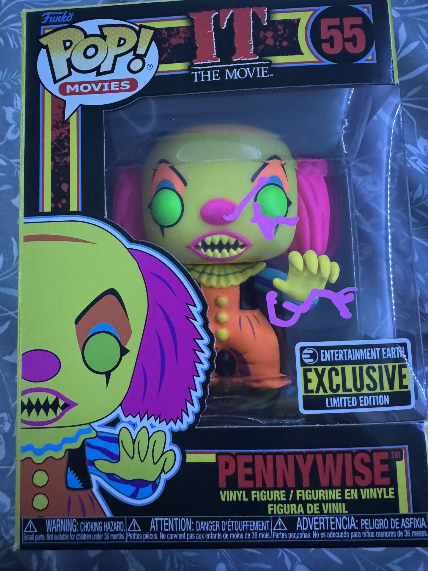 Tim Curry Signed Pennywise Funko Pop Black light