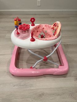 Bright Starts JuneBerry Walk-A-Bout Baby Walker and Entertainer, with Easy Fold Frame for Storage, Ages 6 Months +