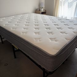 Queen Mattress And Bed frame Set (Like new)