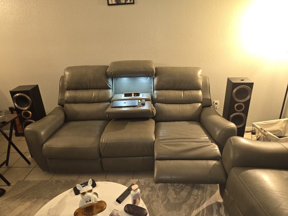 GREY SOFA AND RECLINER FOR SALE