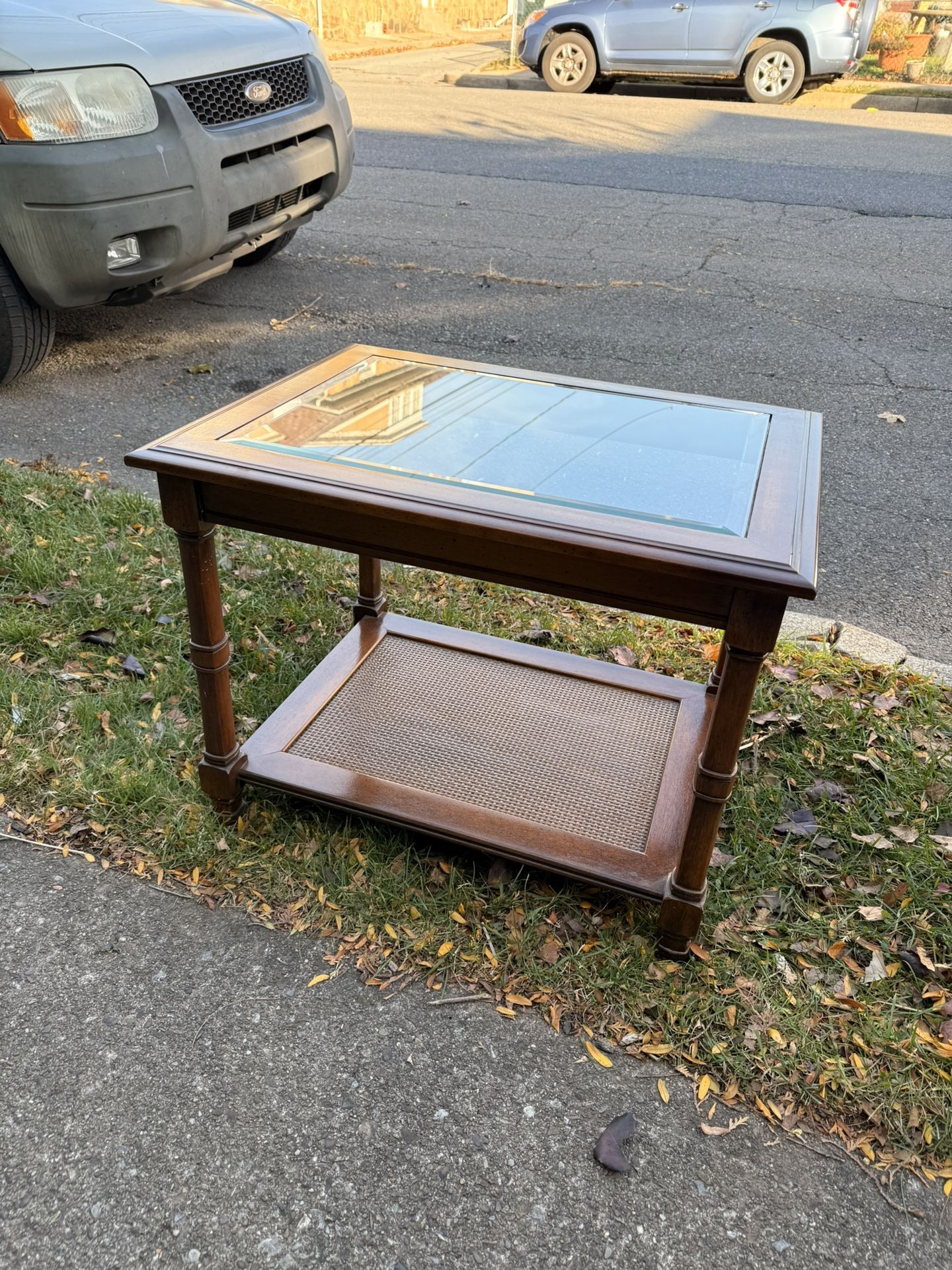Real Wood And Glass Table