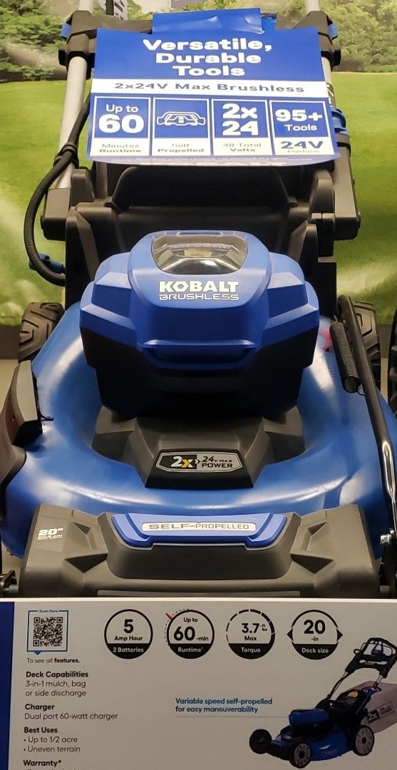 NEW Kobalt 24V Self-Propelled Lawn Mower – $250 (Retail $499)