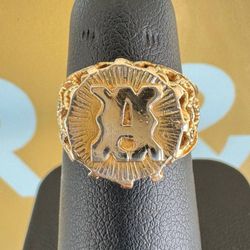 14k yellow gold fashion ring with letter “A”