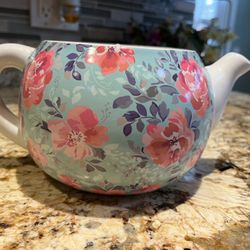 FLORAL CERAMIC TEAPOT PLANTER-LIKE NEW