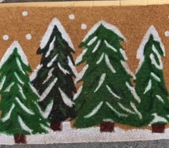 Callaway Mills Outdoor Mat Winter Evergreens 24" x 36" NEW