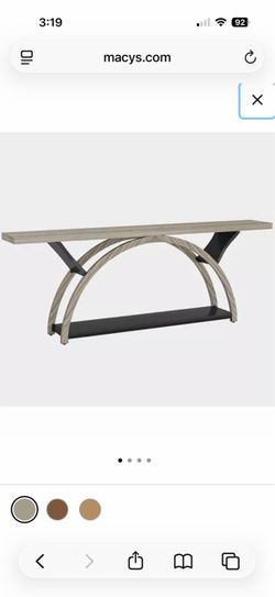 Console Table with Arch Base and Lower Shelf
