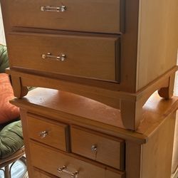 Hardwood Dresser And Nightstand Combo 