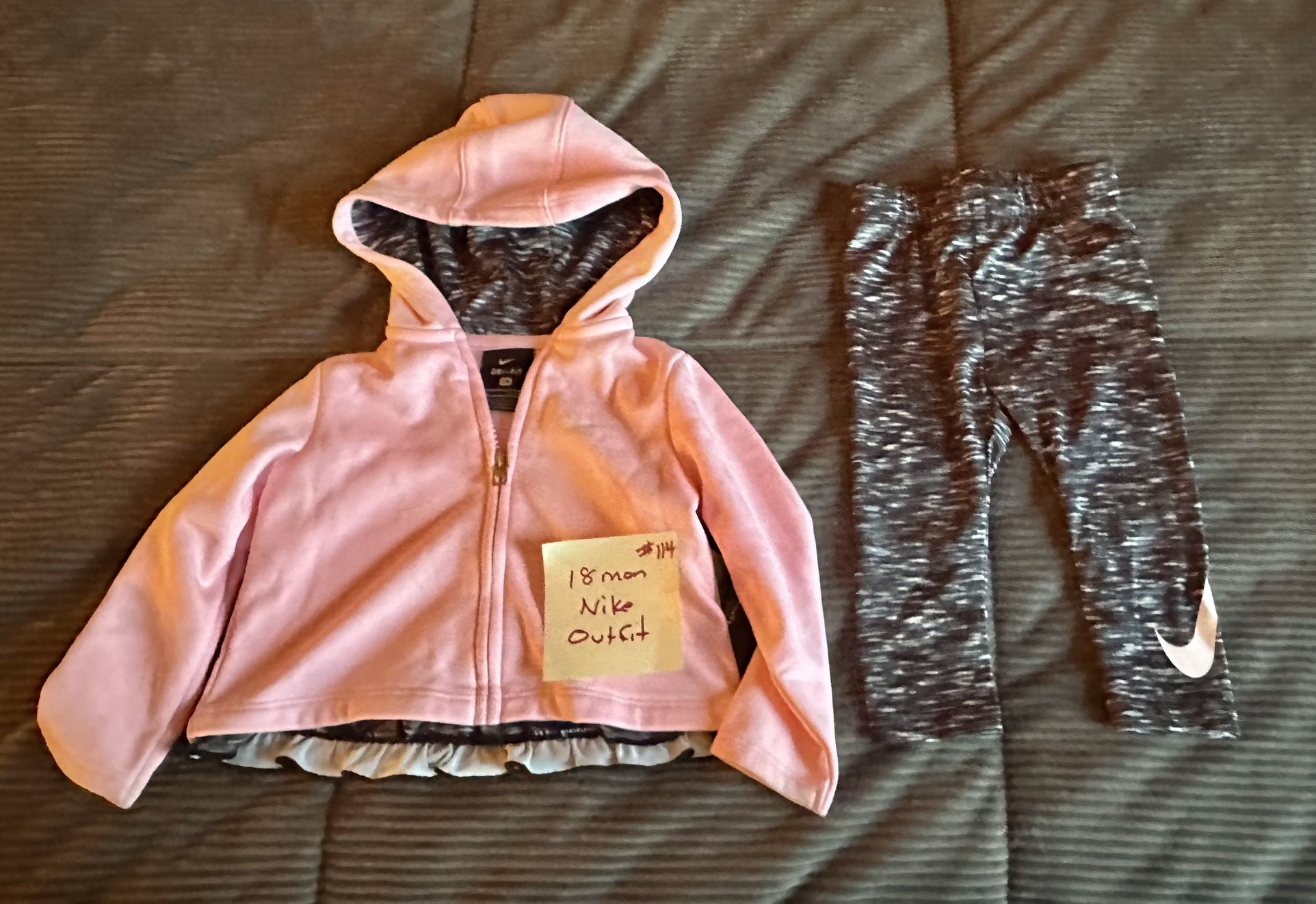 18 Month NIKE Outfit - Leggings and Hoodie Jacket - Toddler Girls