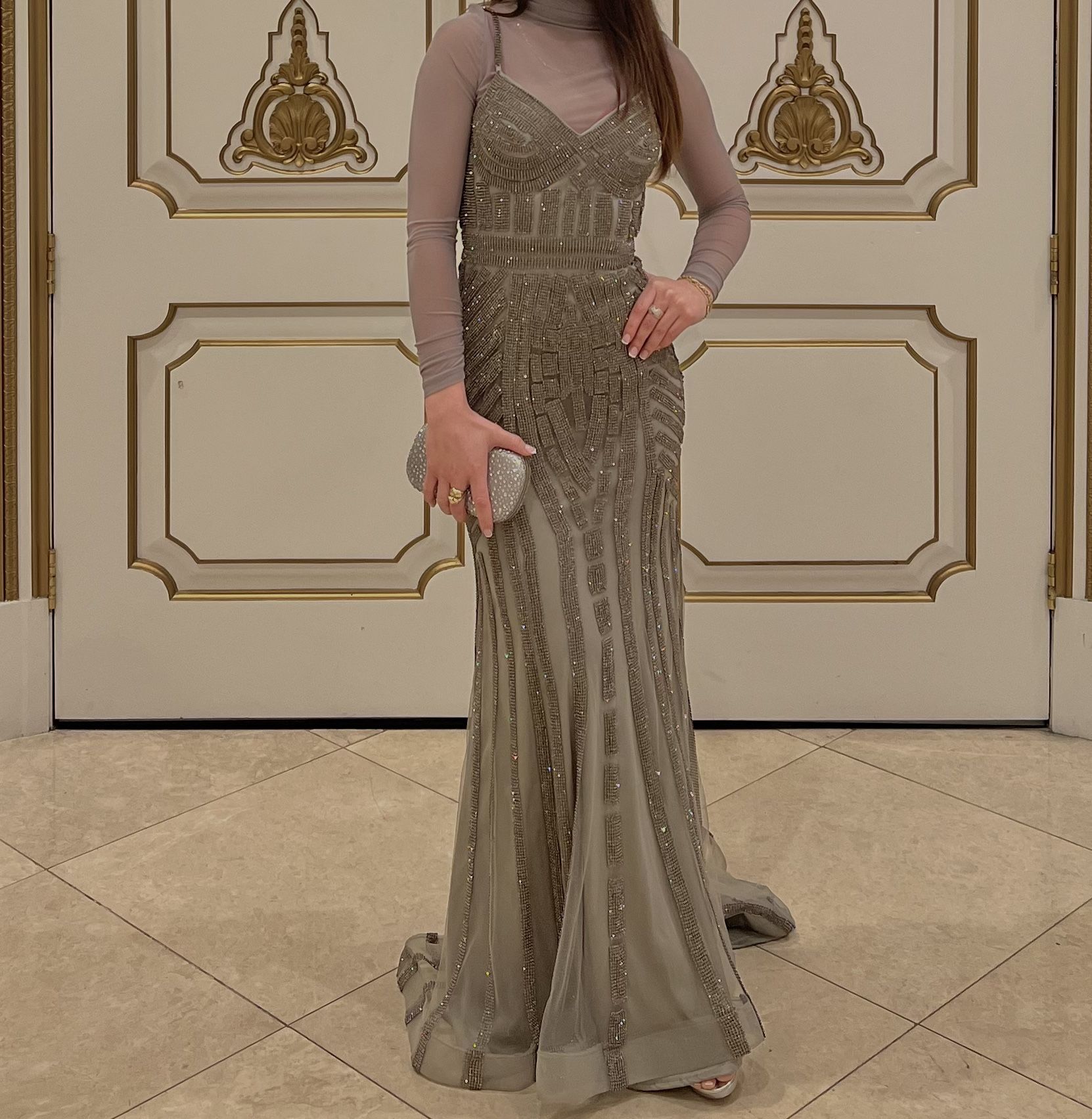 Elegant Beaded Evening Gown