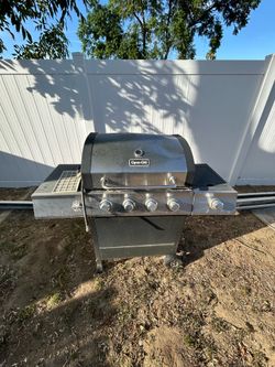 Dyna-Glo 4-Burner Propane Gas Grill w/ Side Burner – Stainless Steel