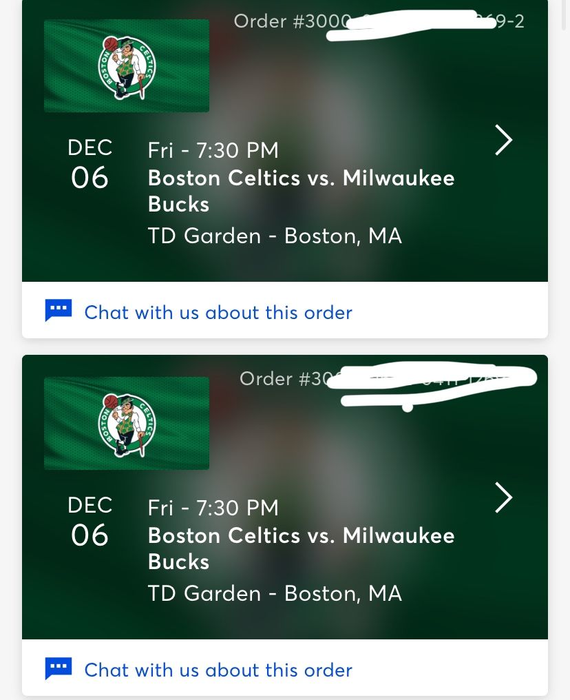 Boston Celtics Tickets Dec 6th