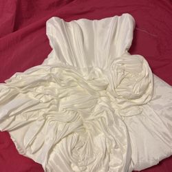 Aurora Taffeta Mini Dress From FN Luxe, White Size XL