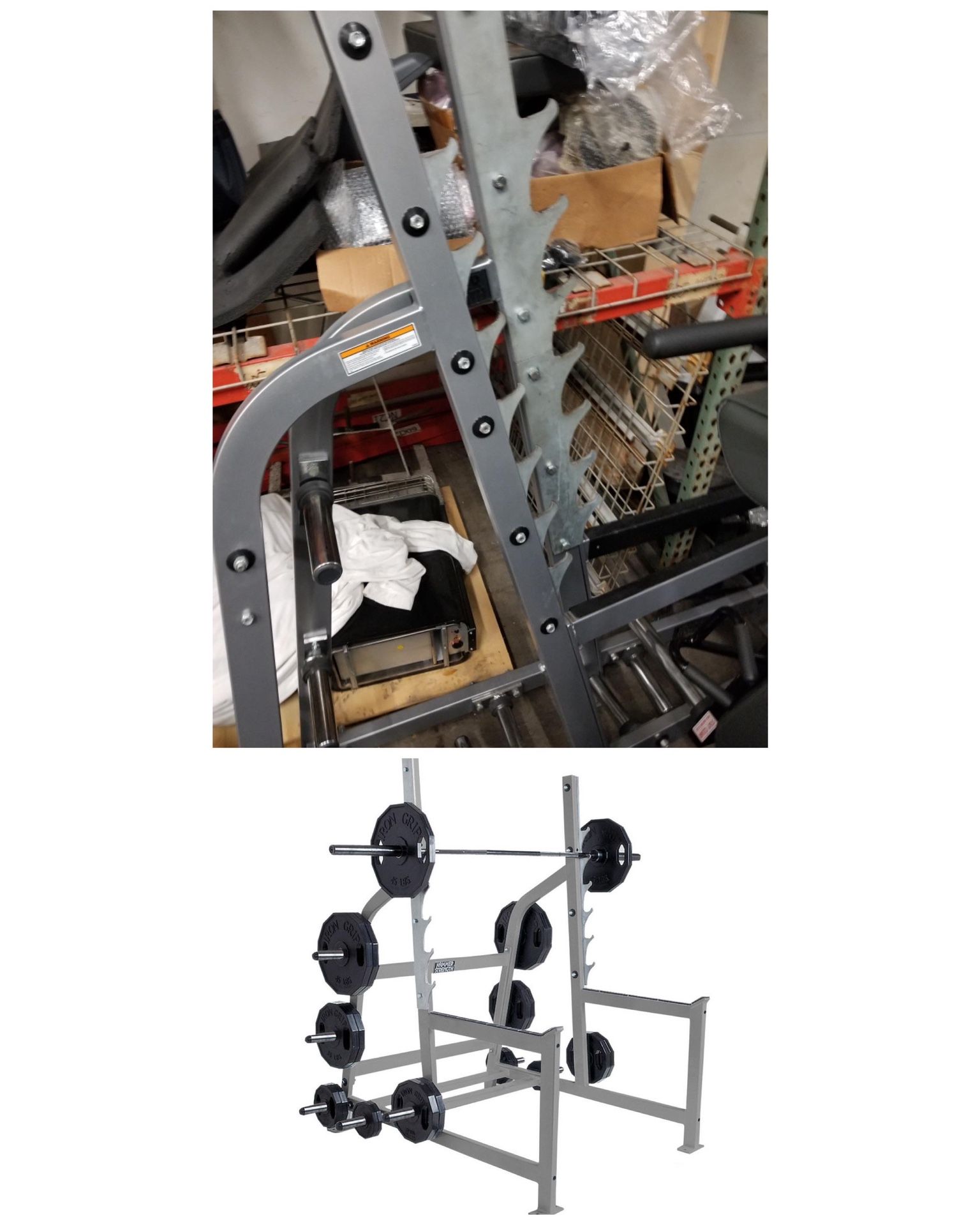 Near New Hammer Strength Commercial Olympic Squat Rack 10 Weight