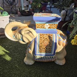VINTAGE  Ceramic Elephant Plant Stand