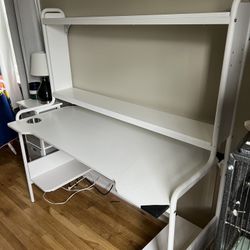 IKEA White Desk Computer Desk With Built In Hutch