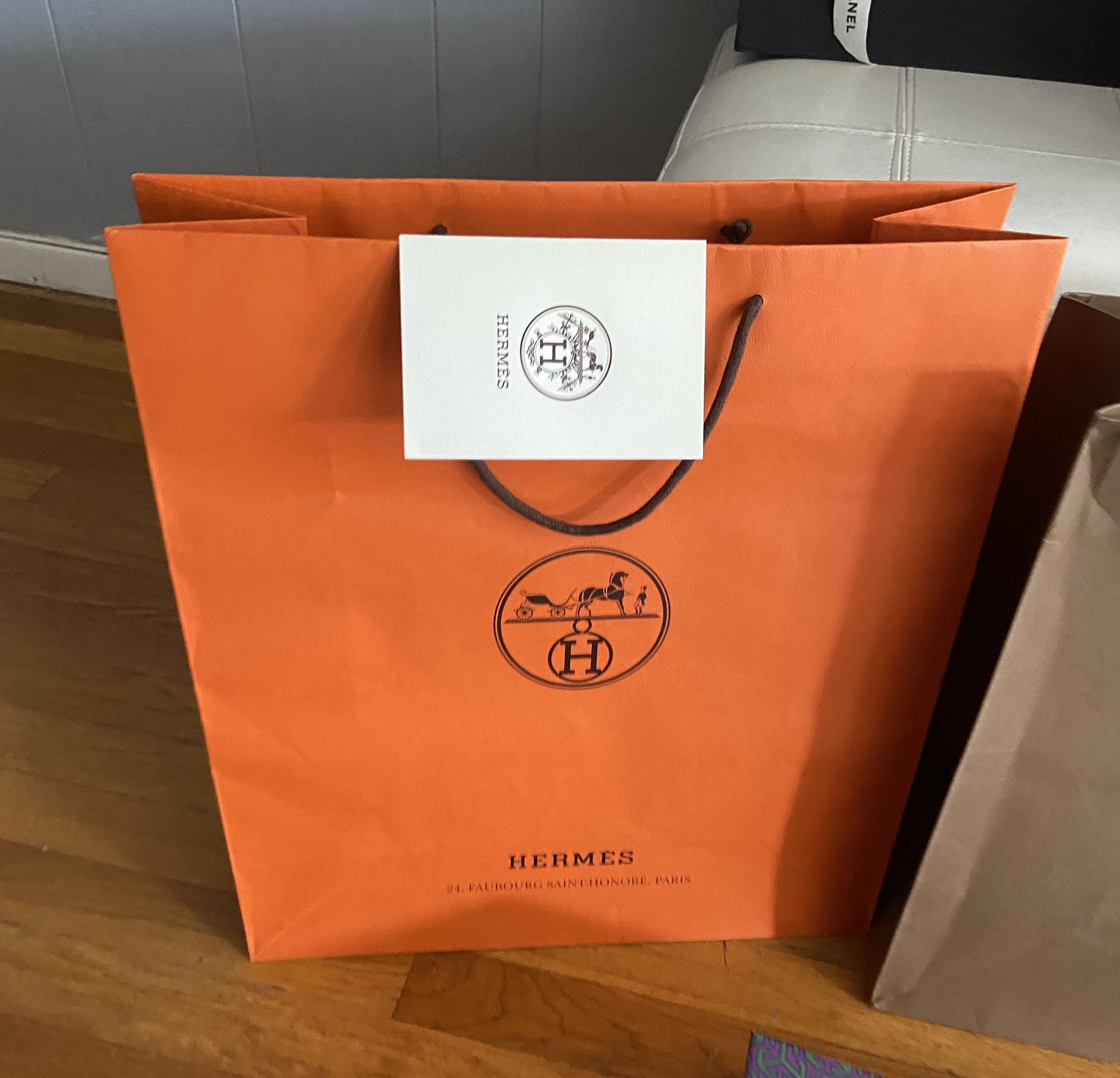 Large Hermes Paper Bag Hermes Orange Bag Gift Bag Hermes 