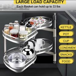 New Swing Left Blind Corner Cabinet Organizer Pull Out 36 inch, 2 Tier Swing Tray Blind Kitchen