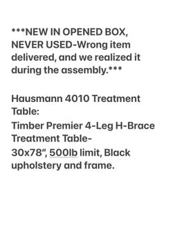 2025 Hausmann Timber Premier 4-Leg H-Brace Treatment Table Like New - Dallas, TX