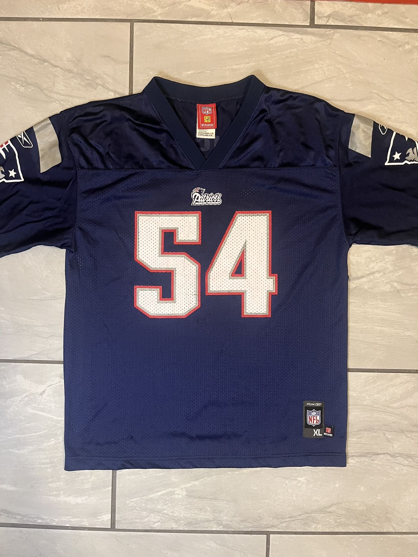 Reebok Tedy Bruschi New England Patriots Home Jersey NFL Youth Football Size XL