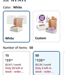 Boxes for the cakes