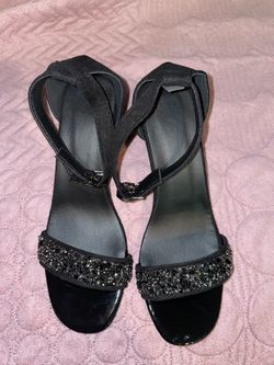 New Chunky Suede Glitter Heels Size 7