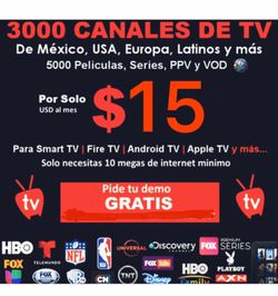 IP TV Programing World $ 15.00 x mes