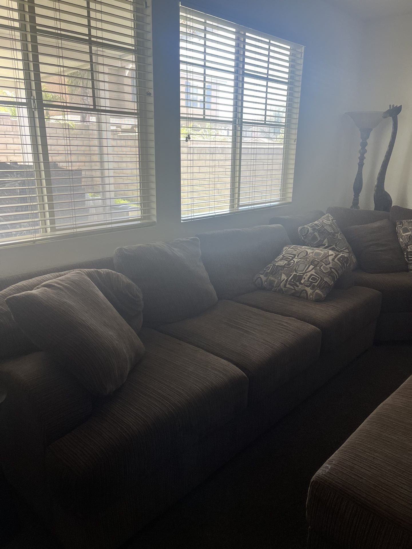 3 Piece Sectional With Ottoman And Pillows