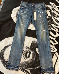 Purple Brand P001 Slim Fit Low Rise Jeans Size 32x32 Paint Splatter Distressed