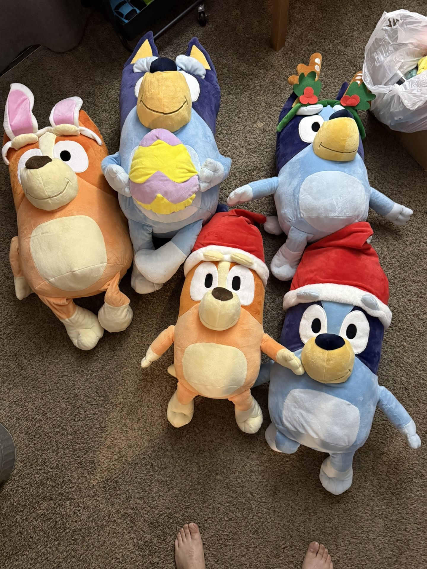 Multiple Giant Bluey Plushies