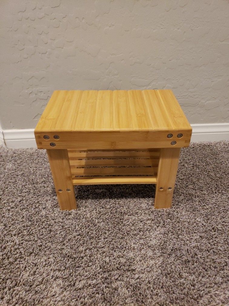Bamboo Small Stool With Anti Slip