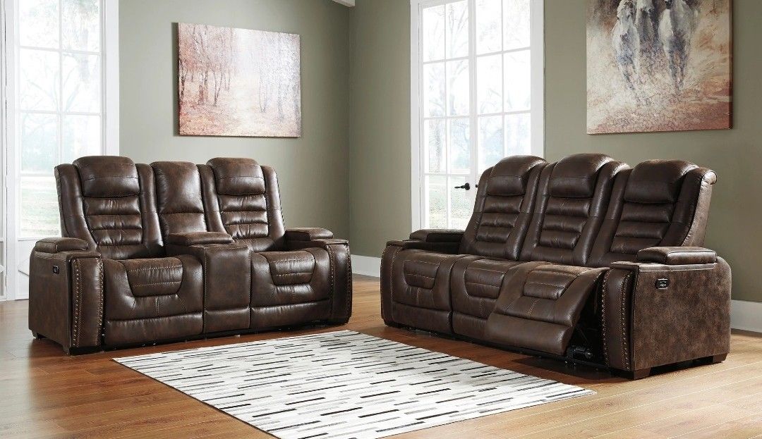 Game Zone Bark Power Recliner Living Room Set