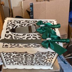 Emerald Green With Rhinestone Cake Cutting Set