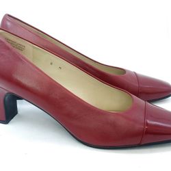 ETIENNE AIGNER Womens Red Leather/Patent Pump US 8