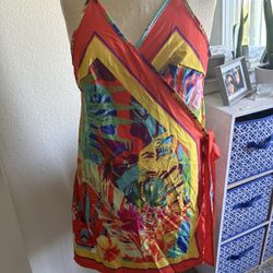 Vibrant Summer Wrap Dress